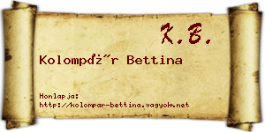 Kolompár Bettina névjegykártya