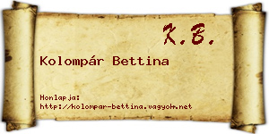 Kolompár Bettina névjegykártya